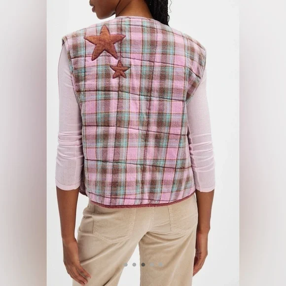 Free People We The Free Starry Plaid Vest - Picture 7 of 12